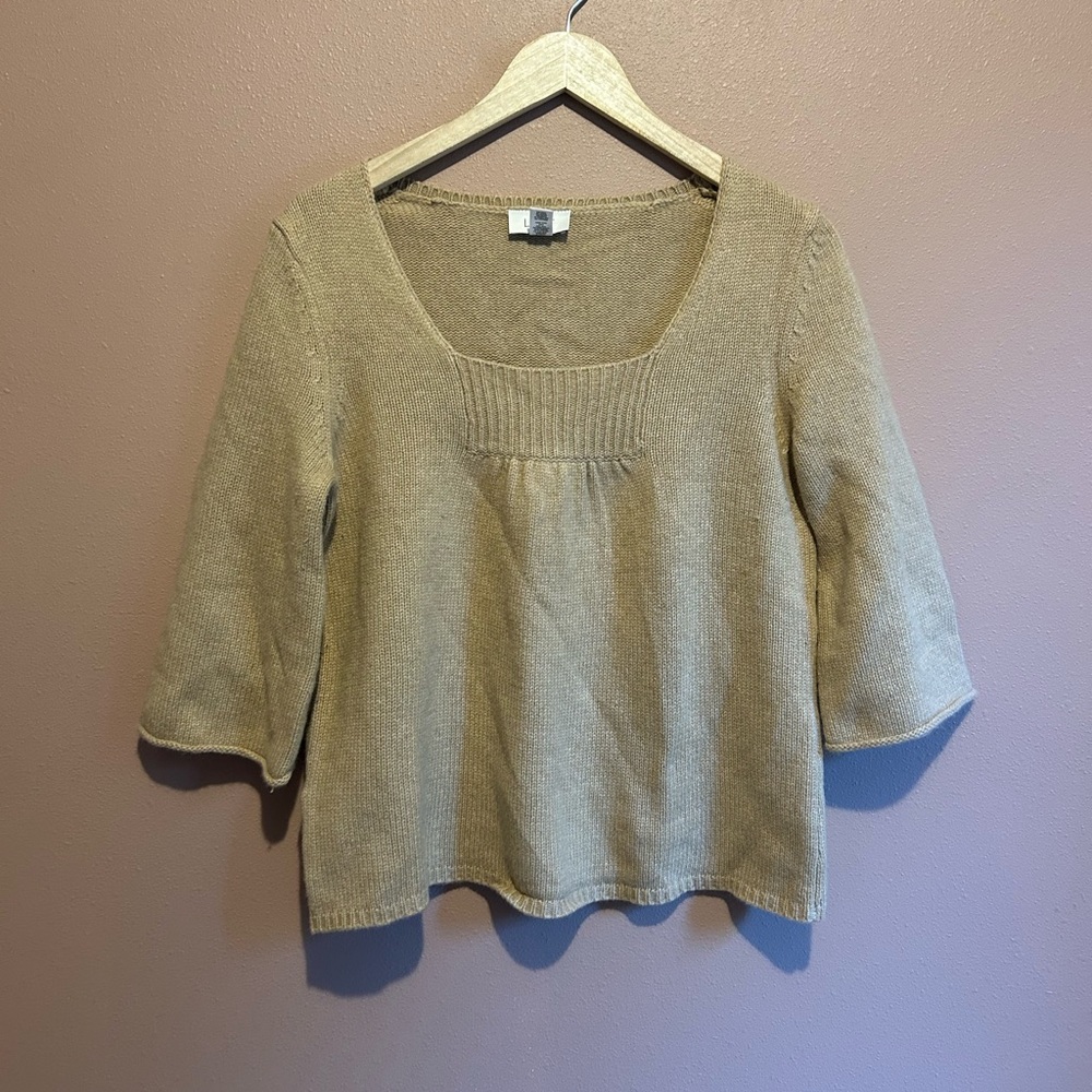 Square neck 3/4 sleeve top